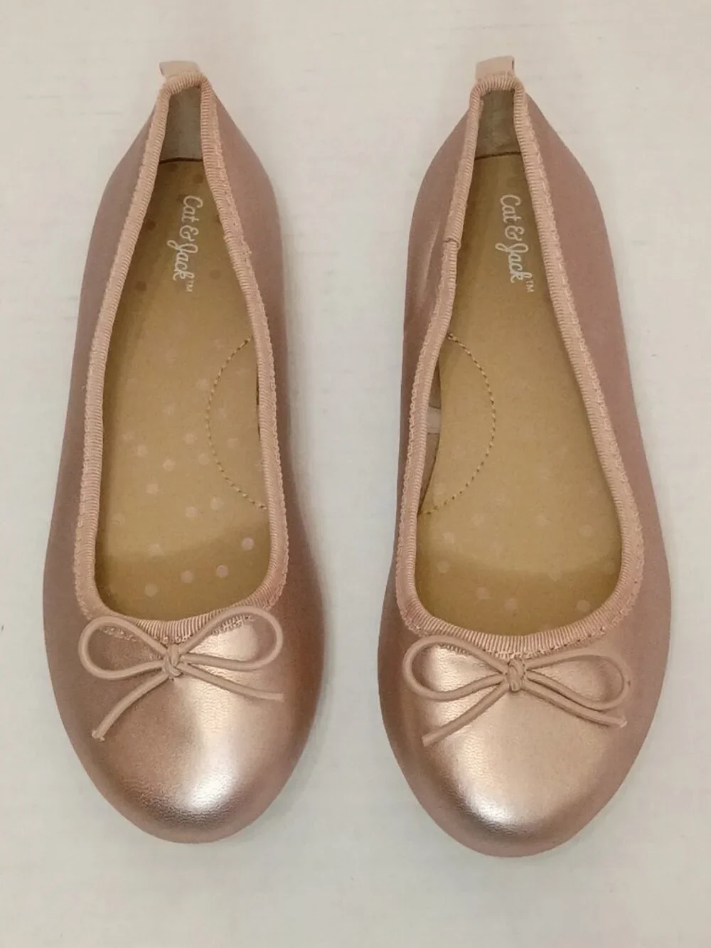 Cat & Jack Girls Rose Gold Ballet Flats Size 13 Youth